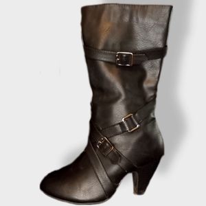 Black leather boots